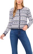 CeCe Fair Isle Stripe Cardigan