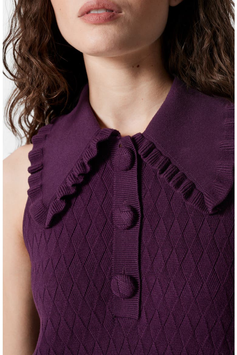 Frill Trim Collar Sweater Minidress, Alternate, color, LILAC PURPLE DARK