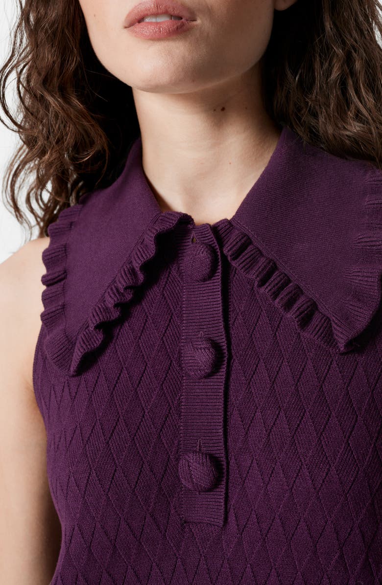 Frill Trim Collar Sweater Minidress