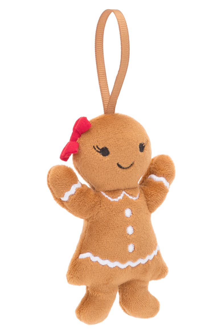 Festive Folly Gingerbread Ruby Plush Toy, Main, color, BROWN
