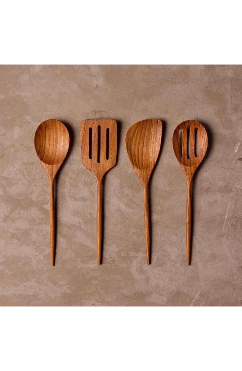 Be Home Padma Teak Mini Kitchen Utensils - Set of 4, Alternate, color, Teak