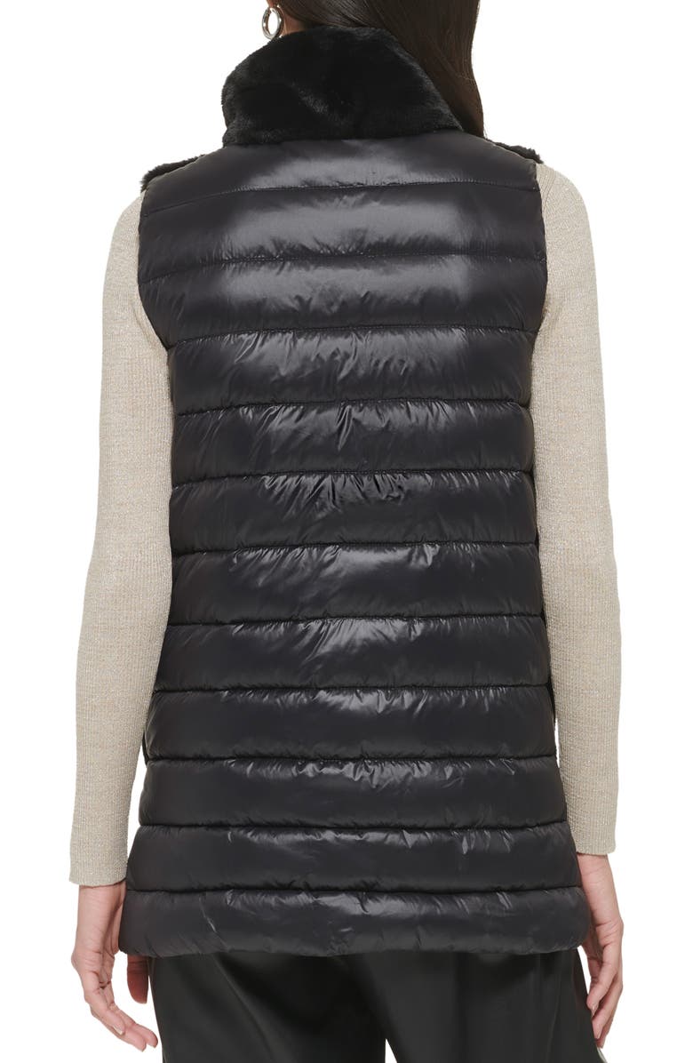 DKNY Faux Fur Lined Reversible Puffer Vest, Alternate, color, 