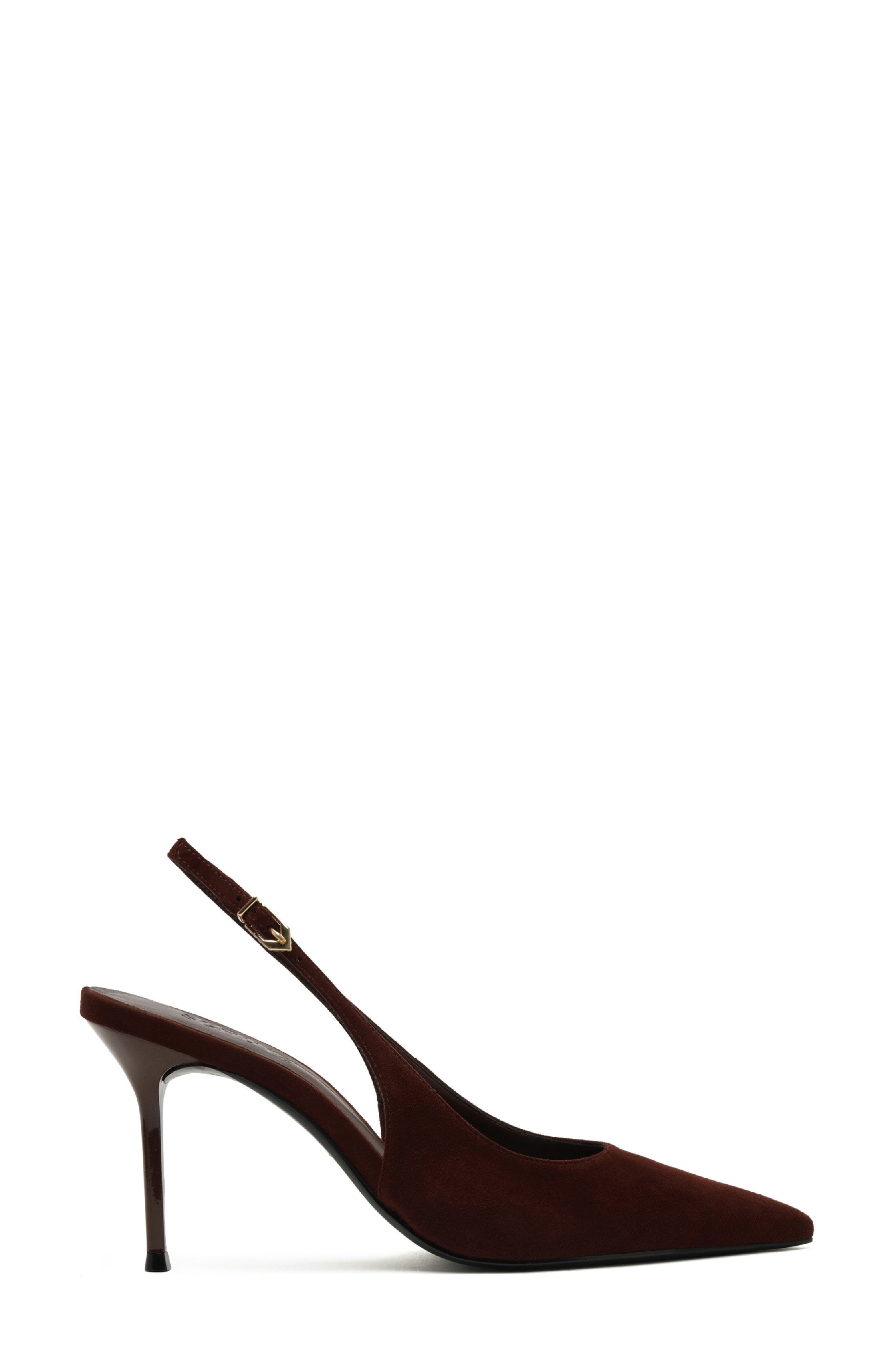 Schutz Alicia Pointed Toe Slingback Pump, Alternate, color, Root Brown