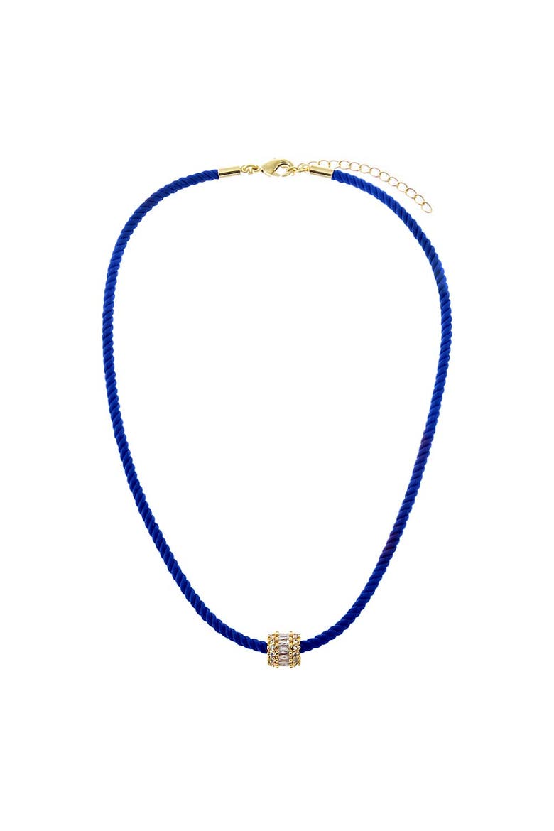 Colored Twisted Cotton Rope Necklace, Alternate, color, Blue