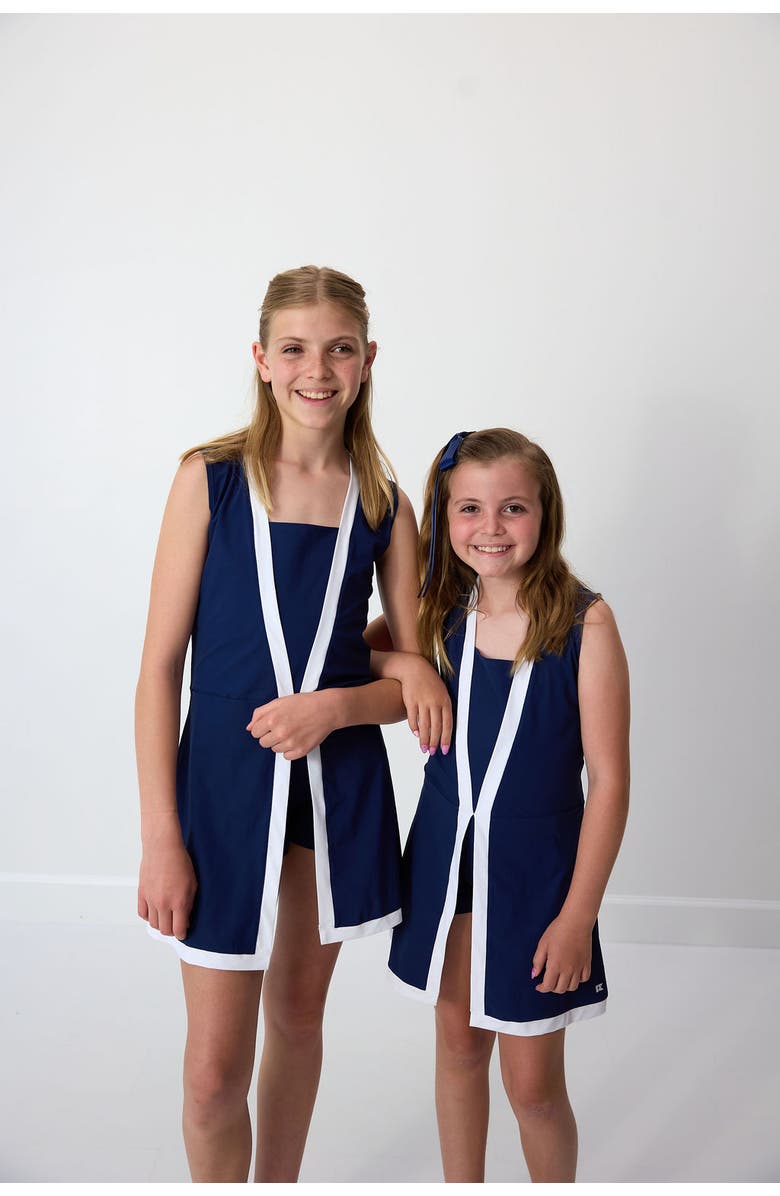 Courtside Kids Girls Tennis Skort Dress, Alternate, color, Navy