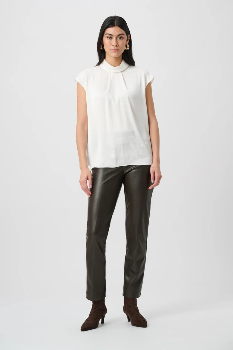 Recycled Satin Turtleneck Top, Alternate, color, Winter White
