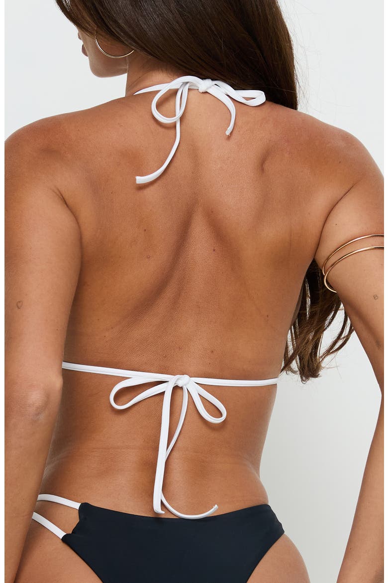 Vickie Triangle Bikini Top, Alternate, color, BLACK