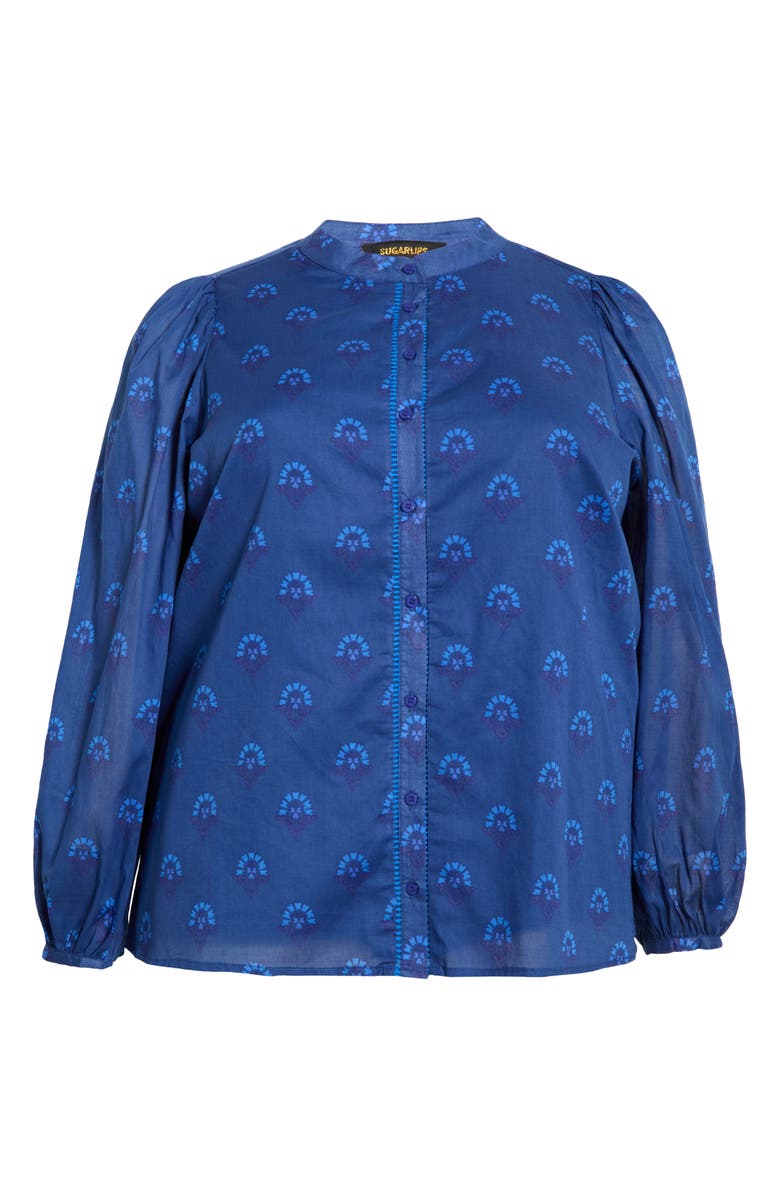 SUGARLIPS Briza Medallion Meddy Button-Up Shirt, Main, color,