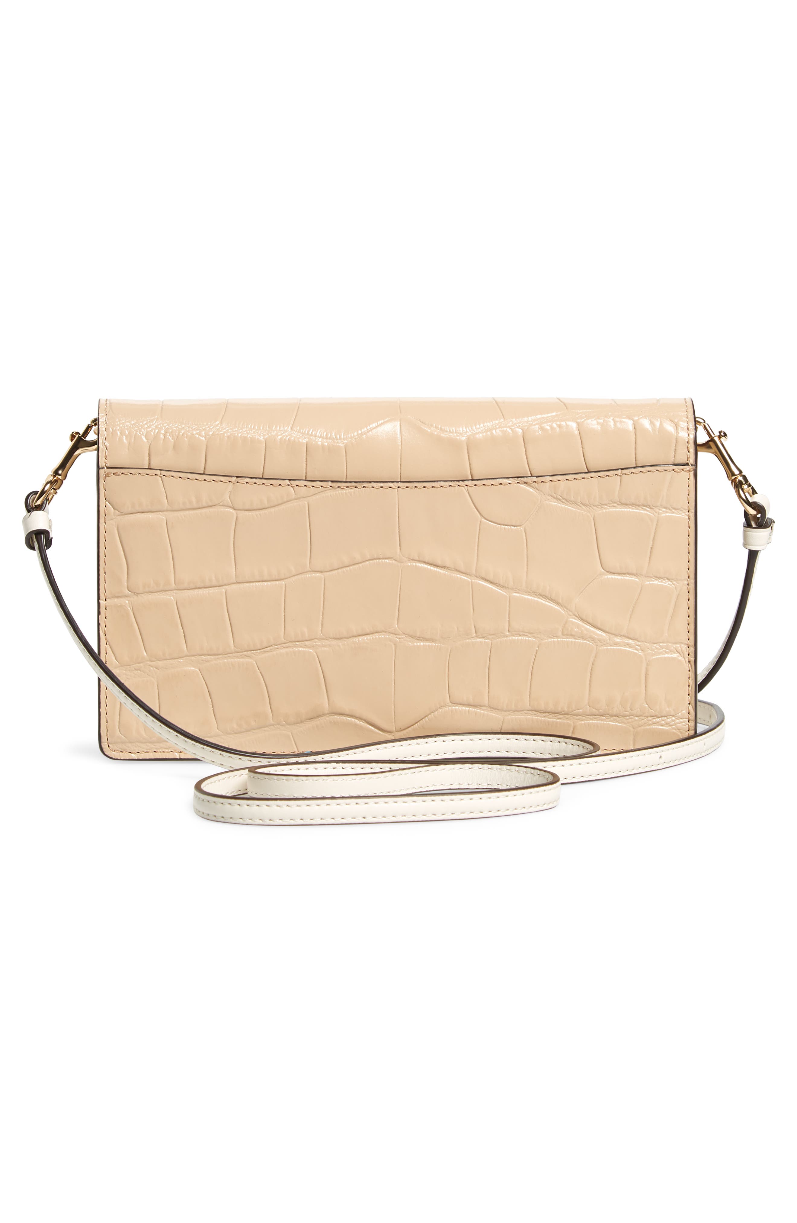 COACH Hayden Croc Embossed Leather Convertible Crossbody Bag, Alternate, color, 