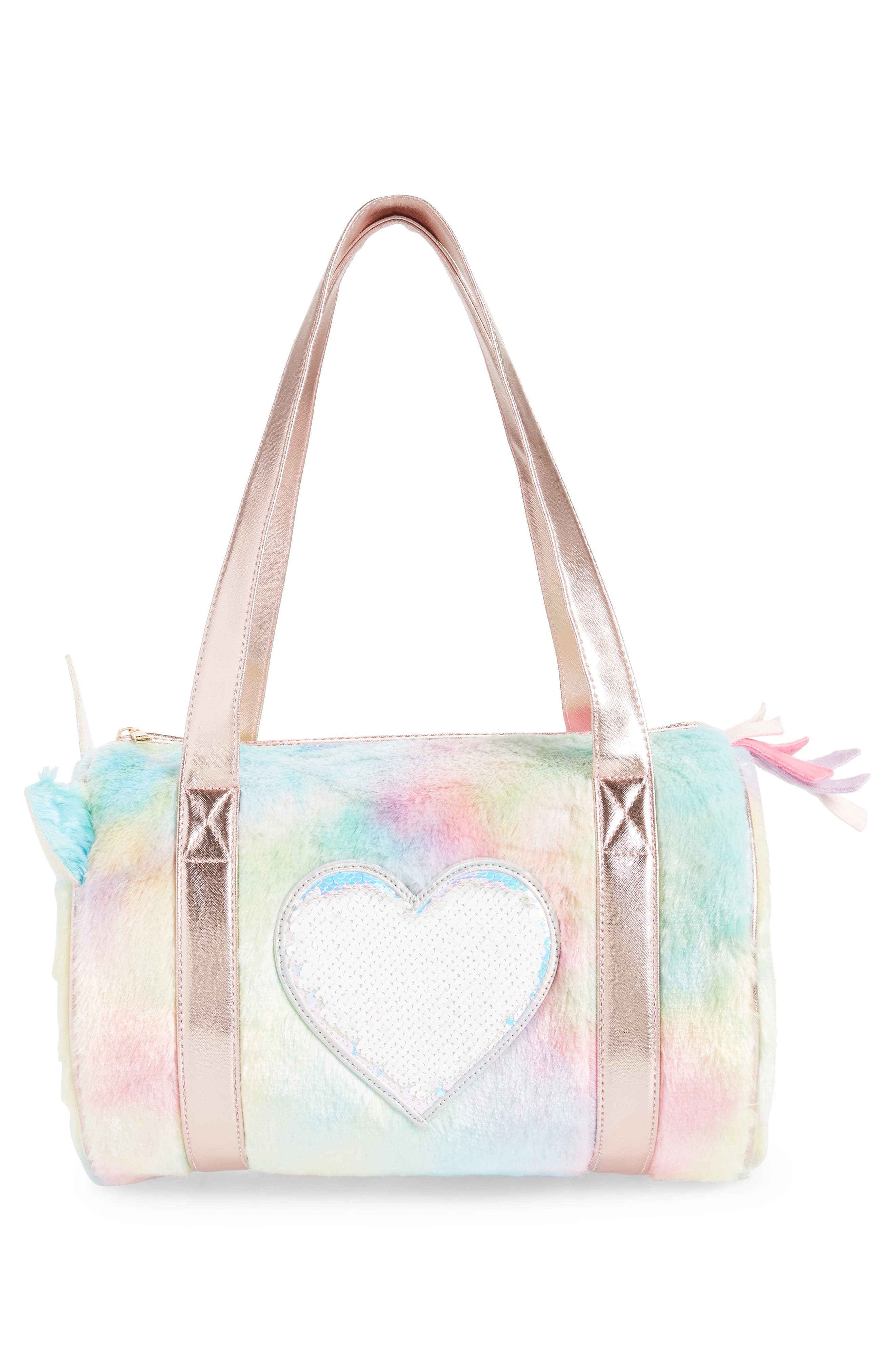 Under One Sky Kitty Faux Fur Weekend Duffle Bag, Alternate, color, 