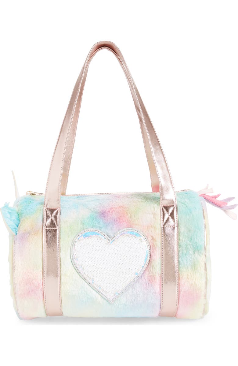 Under One Sky Kitty Faux Fur Weekend Duffle Bag, Alternate, color,