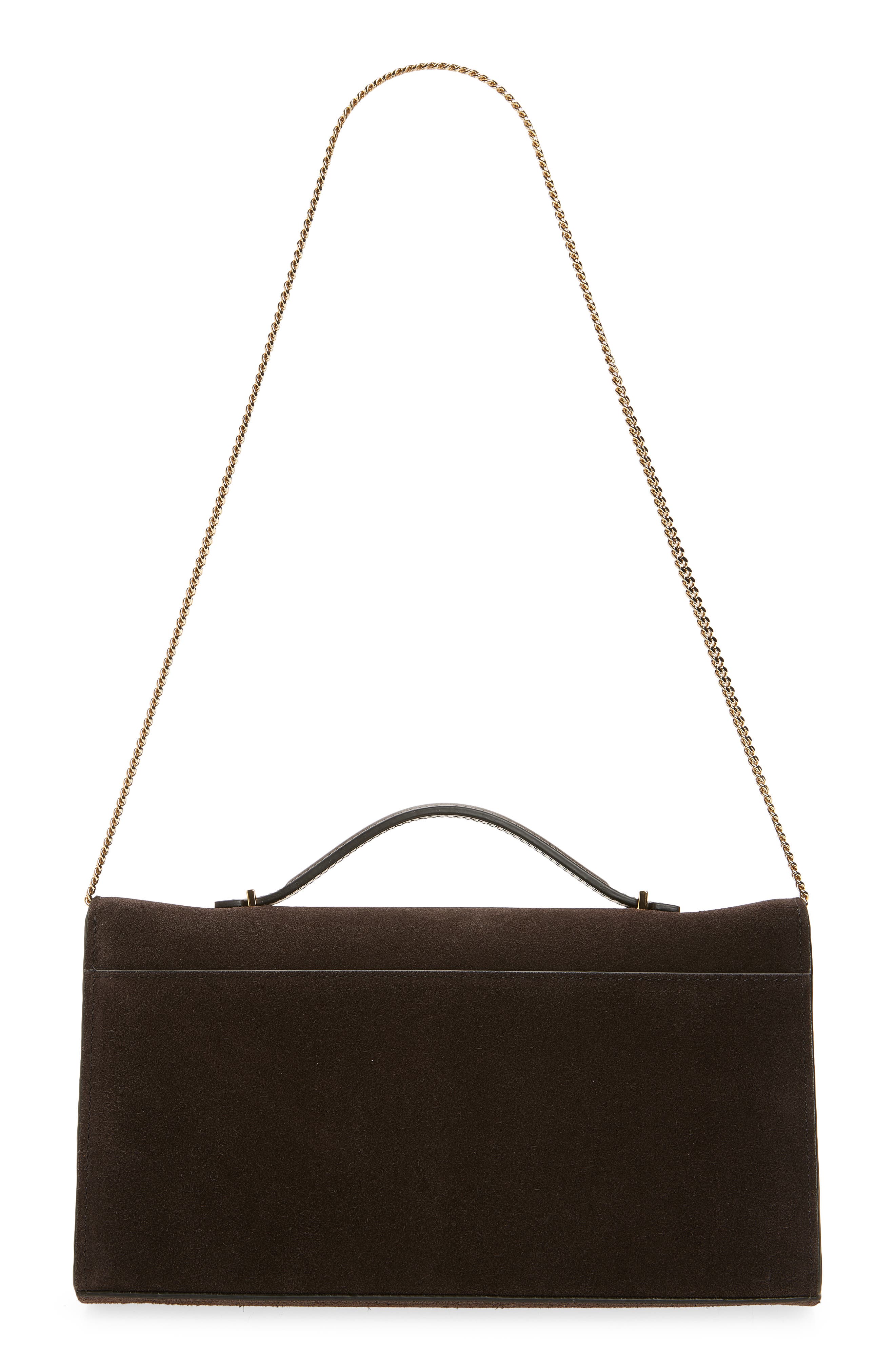 DeMellier Vancouver Leather Clutch, Alternate, color, Dark Chocolate
