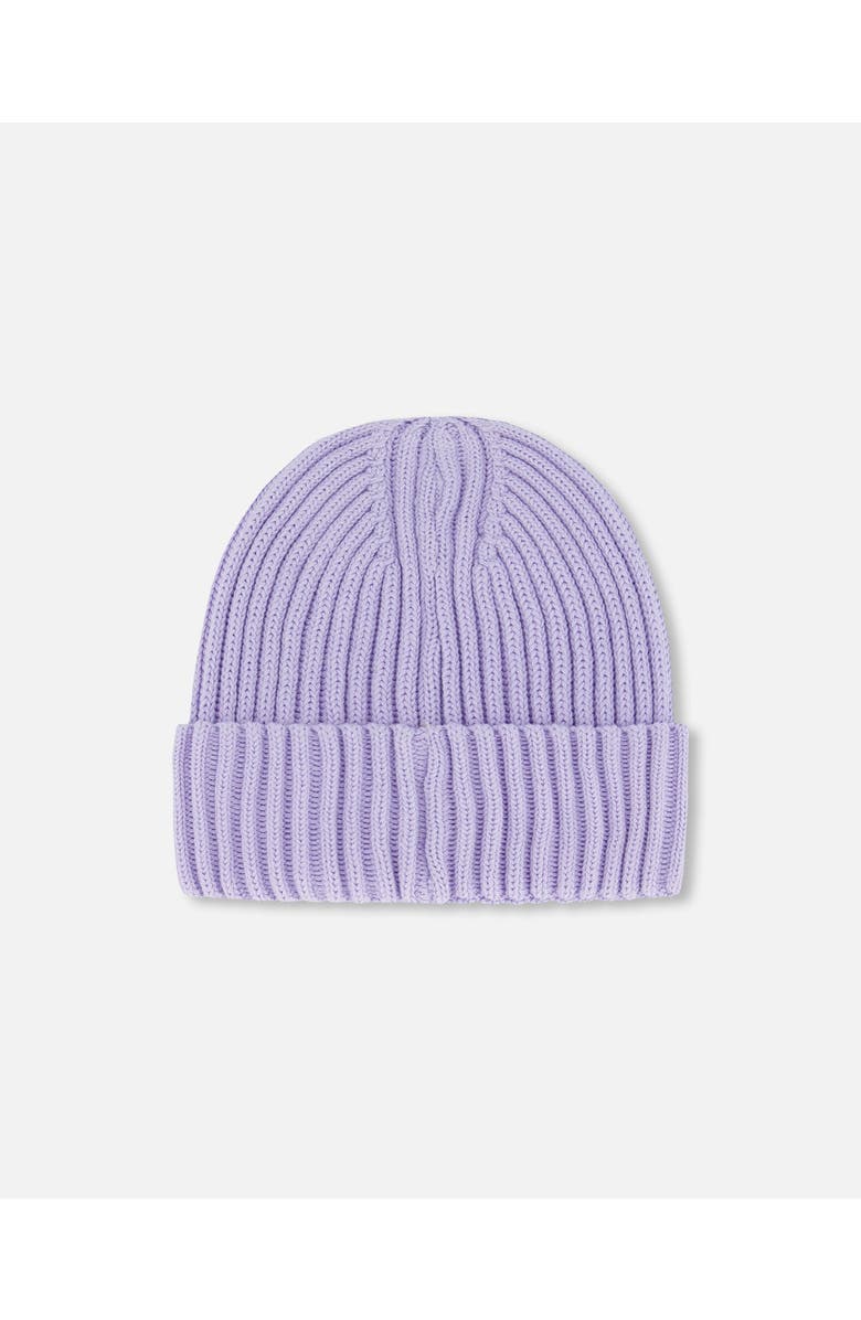 Deux par Deux Girl's Cuffed Knit Hat Lilac, Alternate, color,