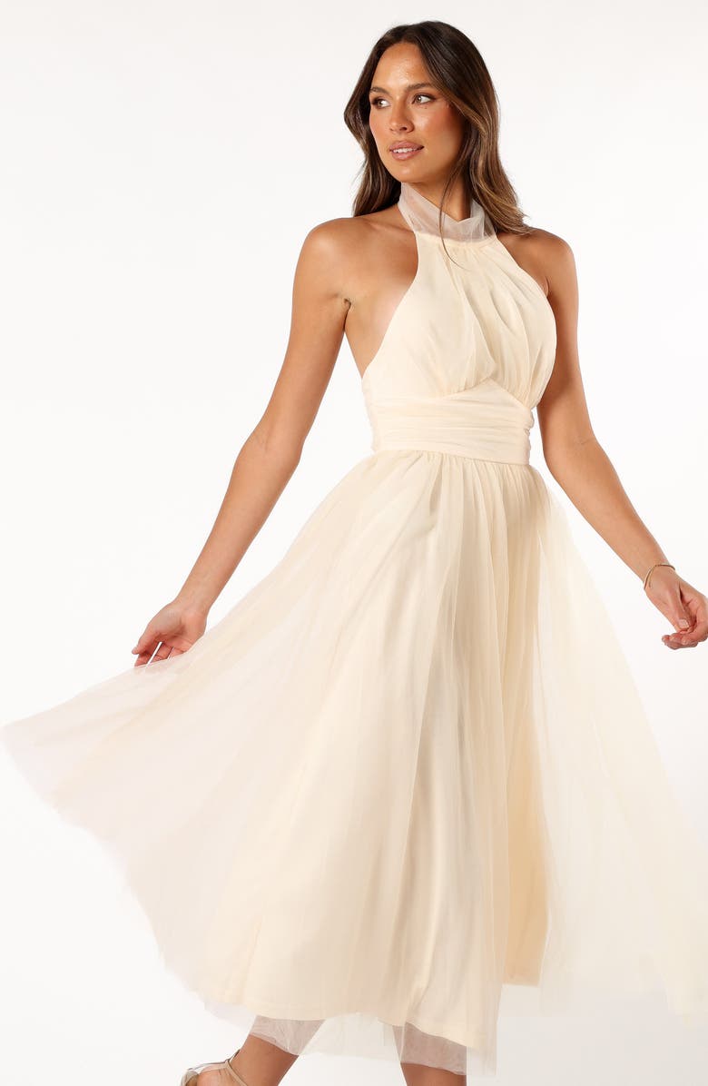 Petal & Pup Aletta Tulle Halter Dress, Alternate, color, Cream