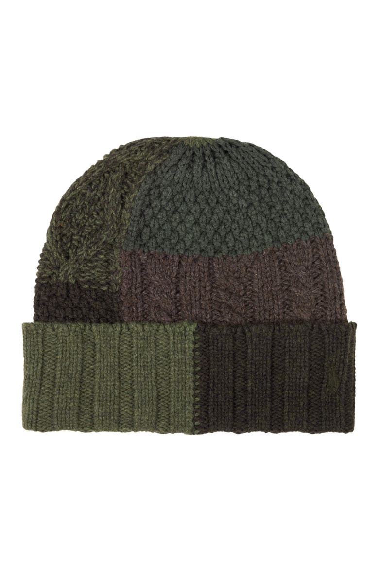 Patchwork Beanie, Main, color, Olive Multi