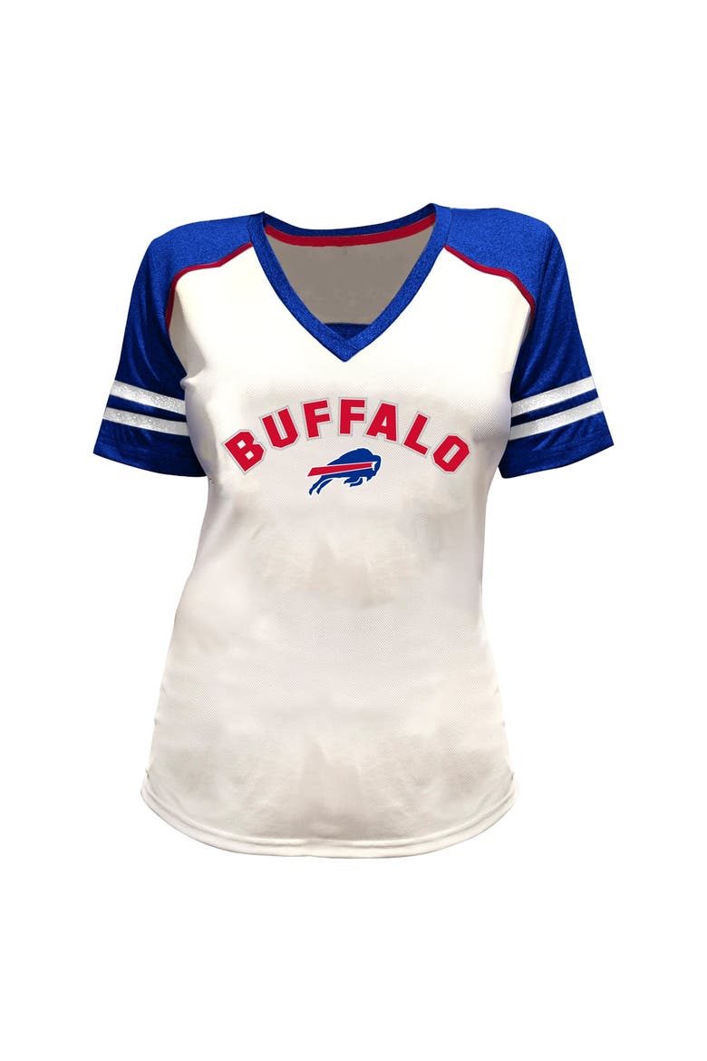 Women's Fanatics Josh Allen White Buffalo Bills Plus Size Bling V-Neck T-Shirt, Alternate, color, White