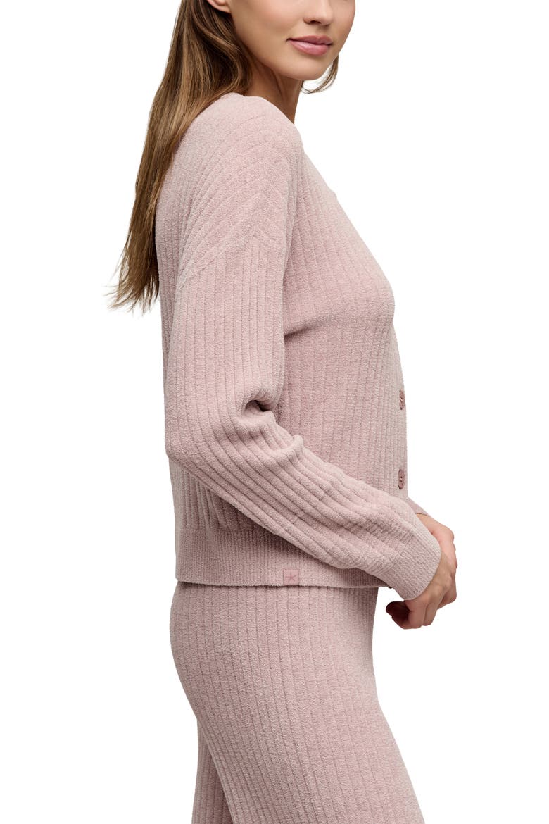 CozyChic® Ultra Lite® Textured Ribbed Cardigan, Alternate, color, TEABERRY