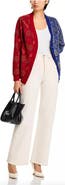 KAHINDO Windhoek Two Tone Color Block Print Cardigan