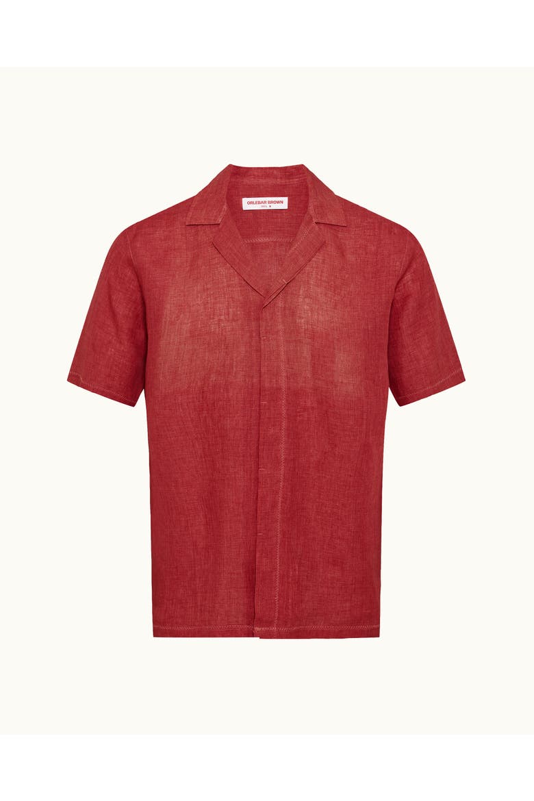 Maitan Lino Relaxed-Fit Shirt, Alternate, color, Dark Ruby