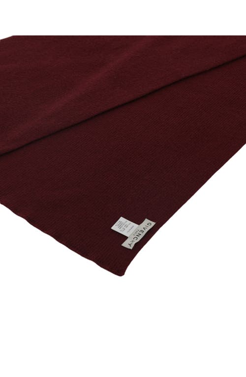 Givenchy Patch Wool & Silk Scarf In Burgundy Black