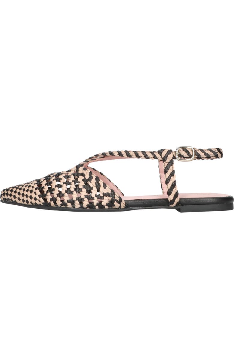 Pretty Ballerinas Pointed Toe Woven Sling Back, Main, color, Black