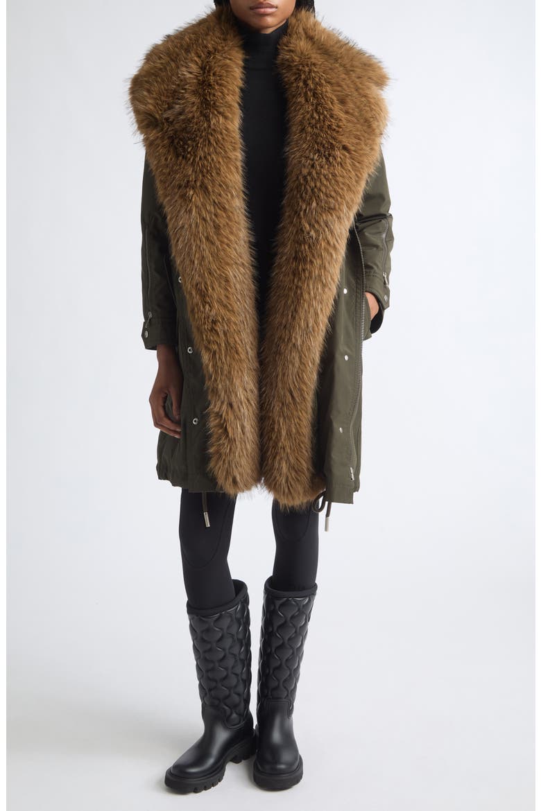 Halicte Down Parka with Removable Faux Fur Lining, Alternate, color, GREEN