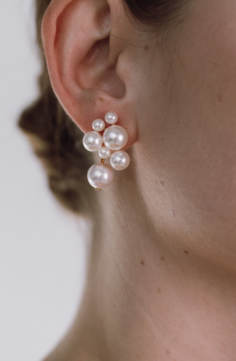 Jennifer Behr Perlita Faux Pearl Drop Earrings, Alternate, color, Pearl