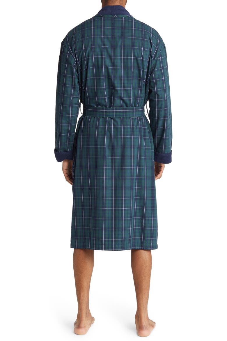 Weekend Escape Fleece Lined Robe, Alternate, color, NAVY/ GREEN