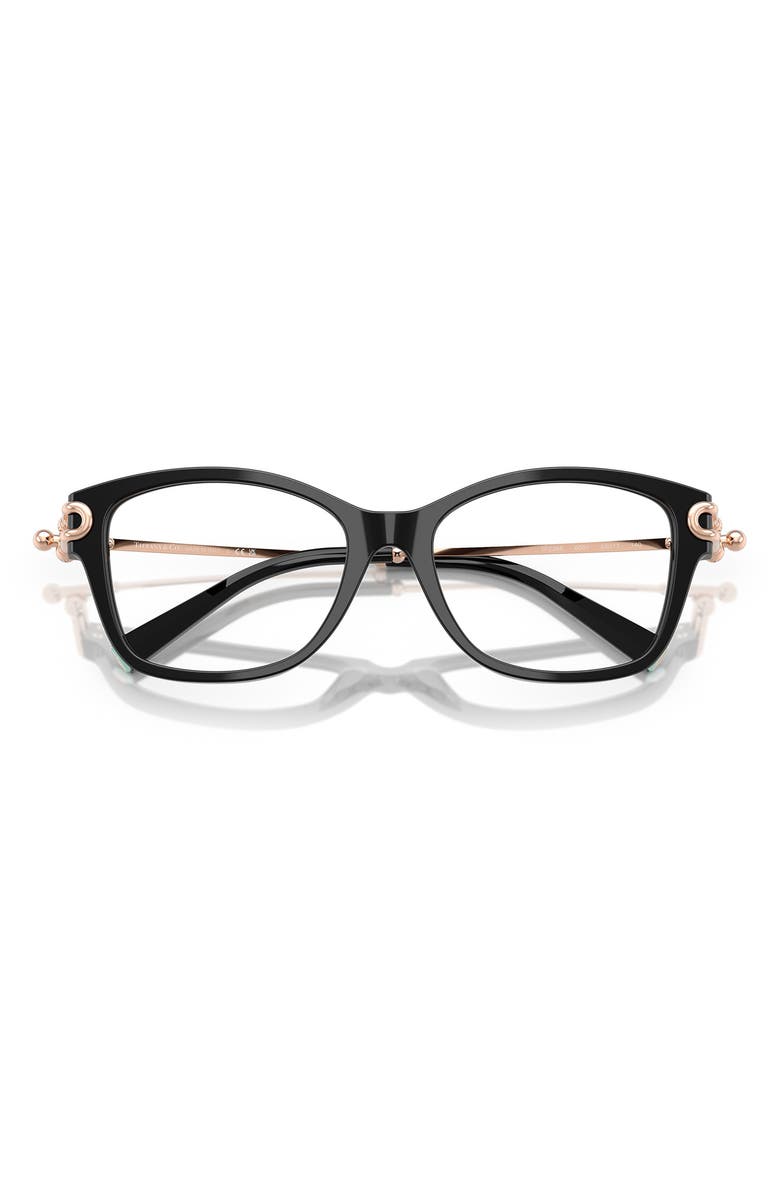 Tiffany & Co. 53mm Butterfly Optical Glasses, Alternate, color, Black / Demo Lens