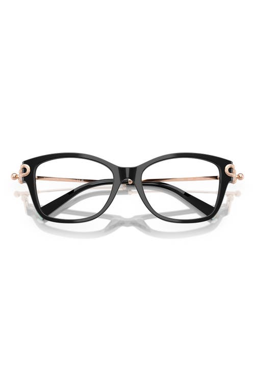 Tiffany & Co . Butterfly 51mm Low Bridge Rectangular Optical Glasses In Black