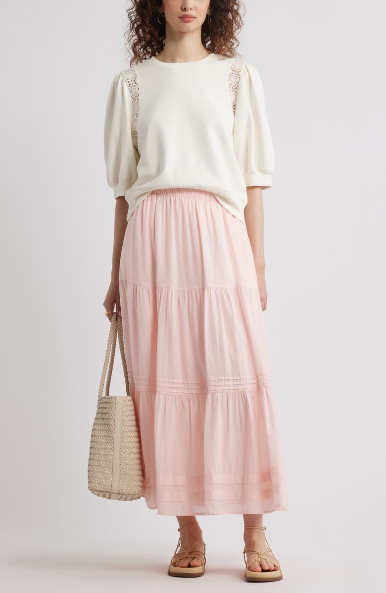 Treasure & Bond Tiered Maxi Skirt, Alternate, color, Pink Lotus