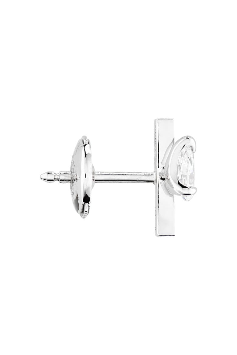 Serti sur Vide Diamond Single Stud Earring, Alternate, color, WHITE GOLD