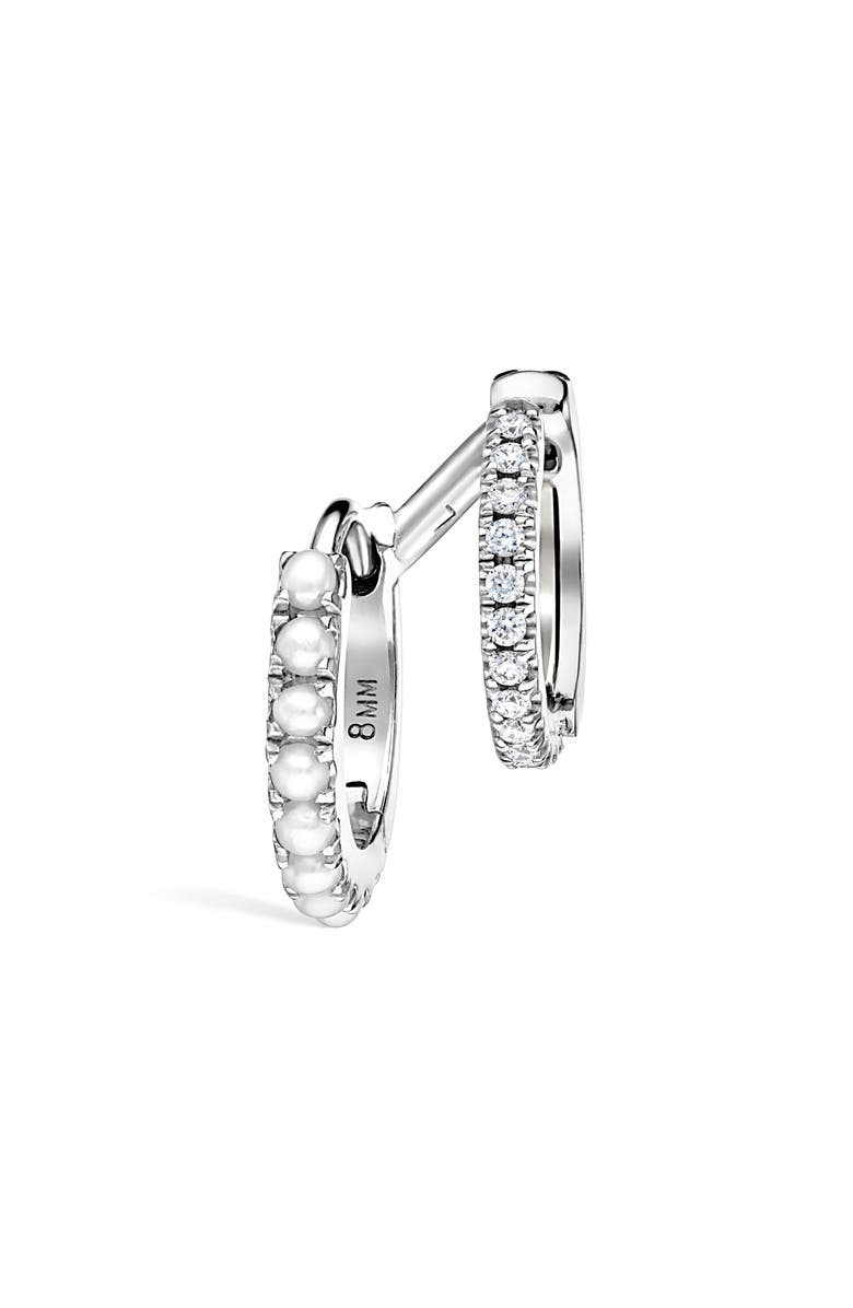 MARIA TASH Pearl & Diamond Double Eternity Linked Hoop Earring & Cuff, Alternate, color, White Gold