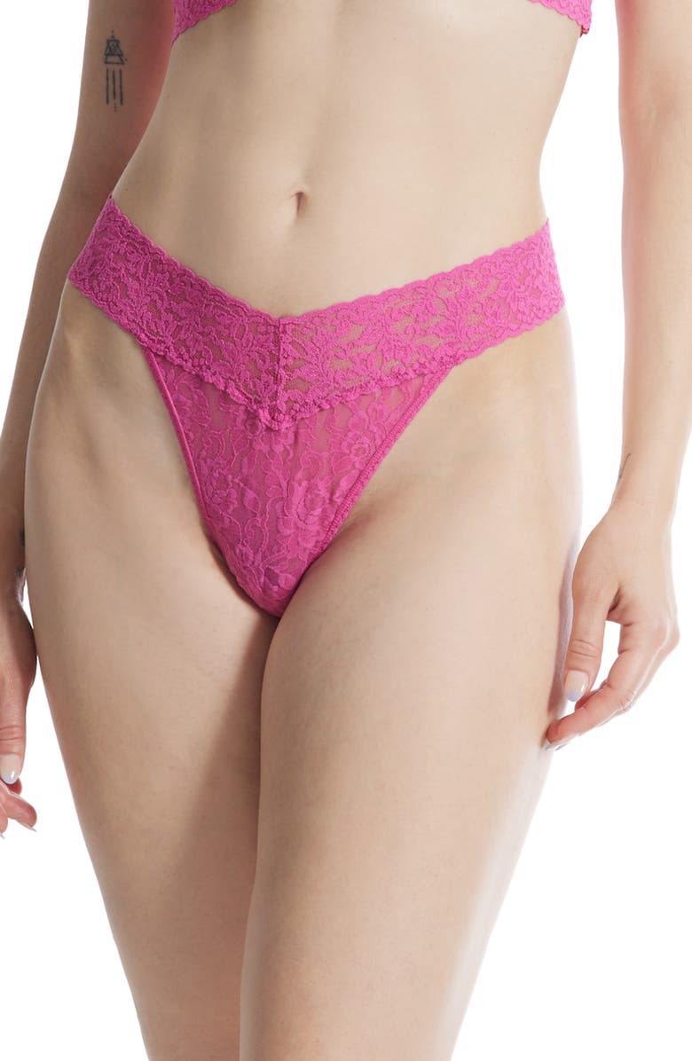 Hanky Panky Matchbox Assorted 3-Pack Original Rise Thongs, Alternate, color, Cloudy Blue/ Lavender/ Coral