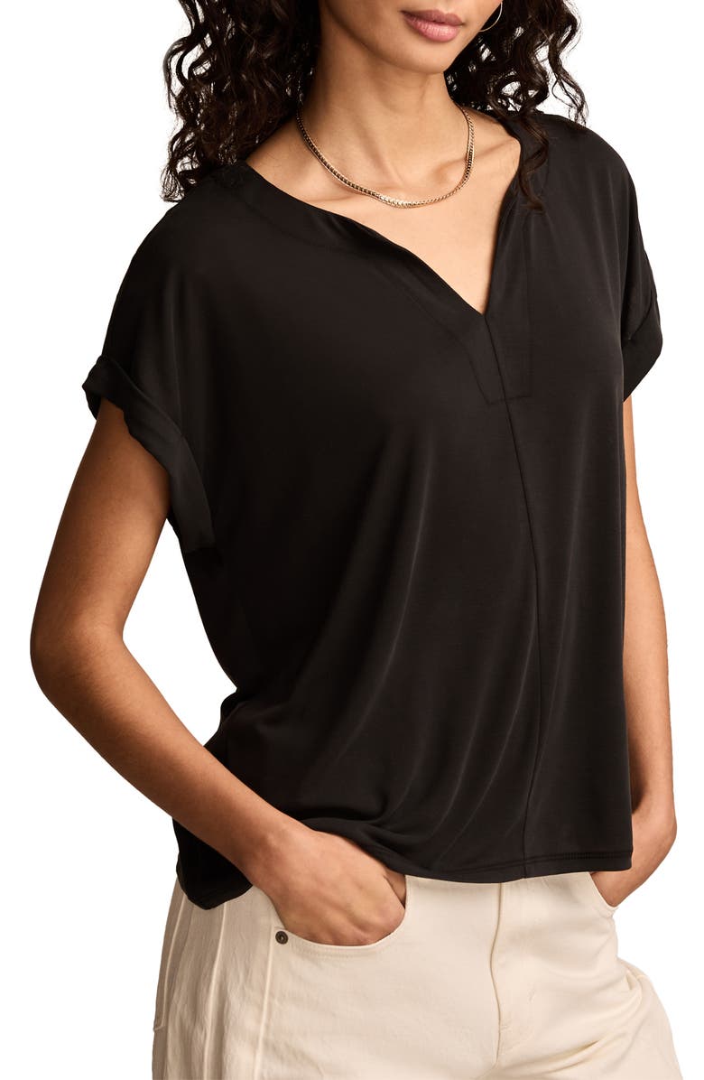Lucky Brand Sandwashed Notch Neck T-Shirt, Alternate, color, 