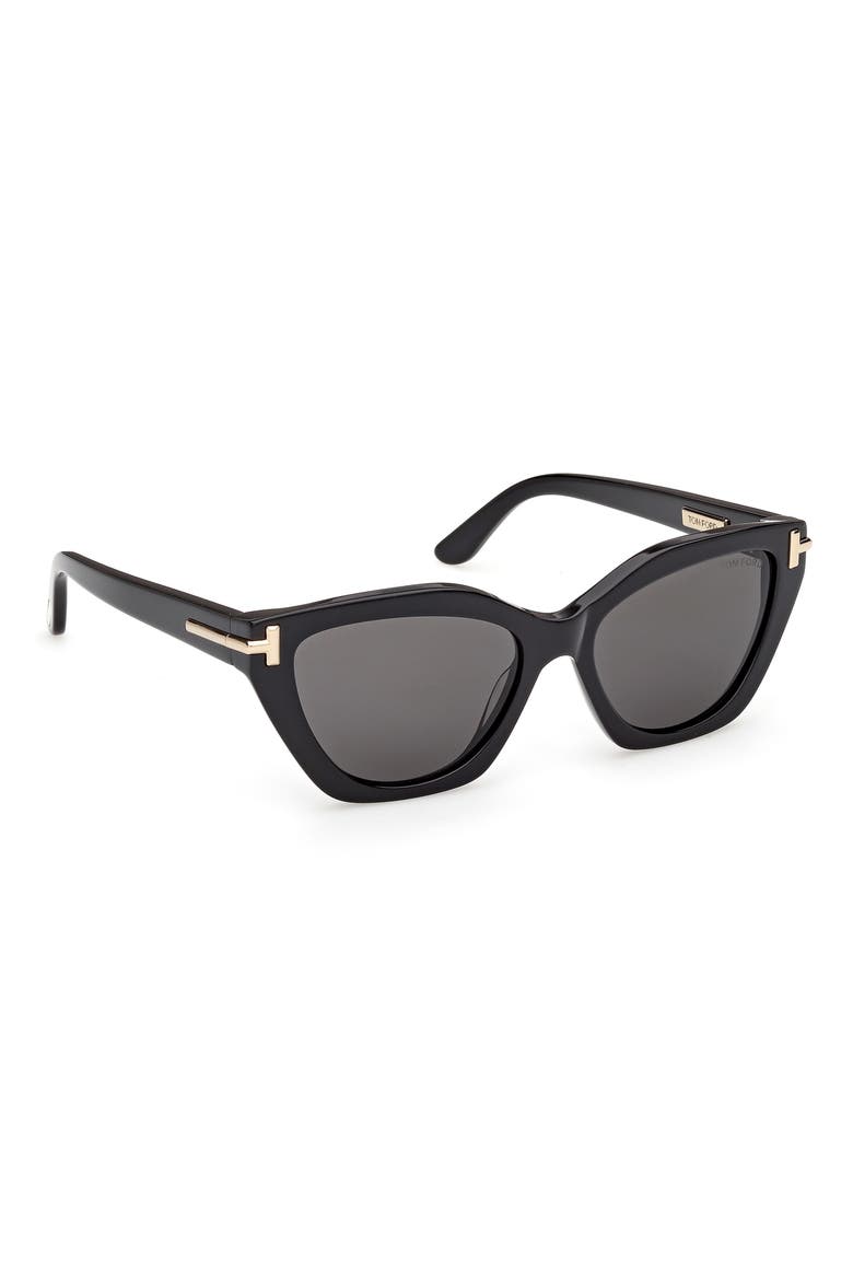 55mm Butterfly Sunglasses, Alternate, color, BLACK YELLOW GOLD / SMOKE