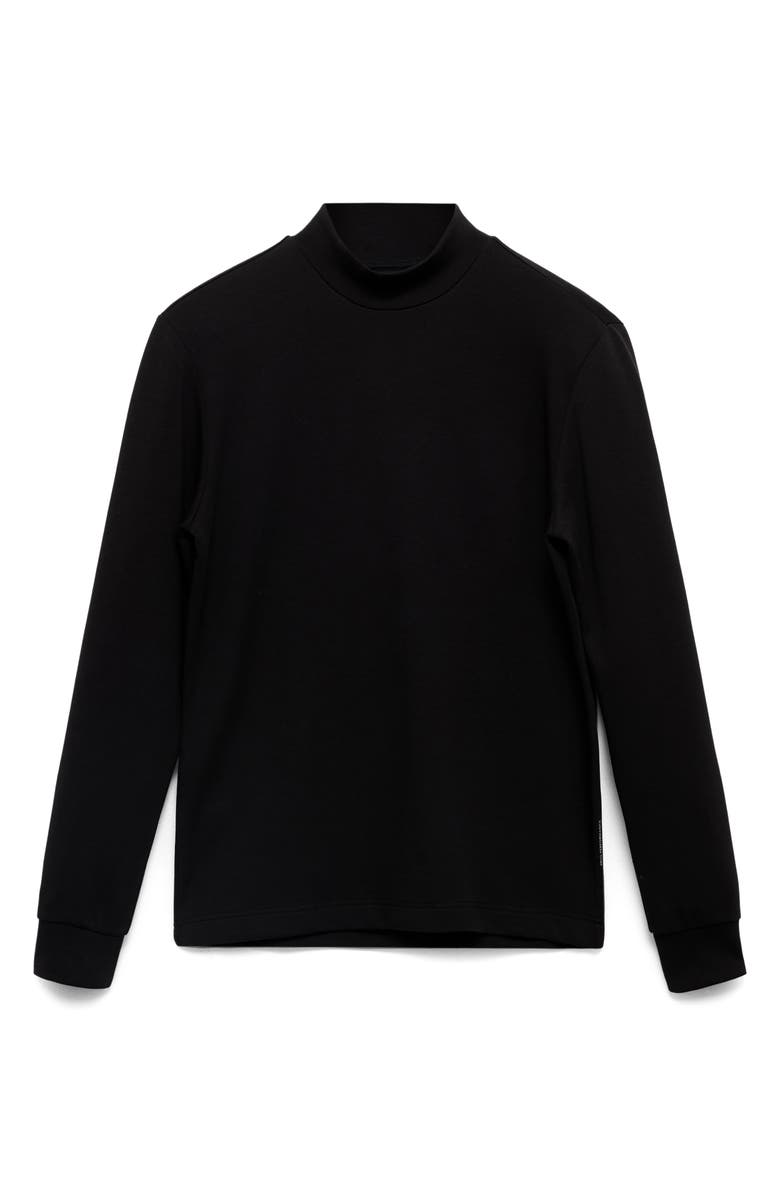 MANGO Slim Fit Long Sleeve Mock Neck Thermolite<sup>®</sup> T-Shirt, Alternate, color, Black