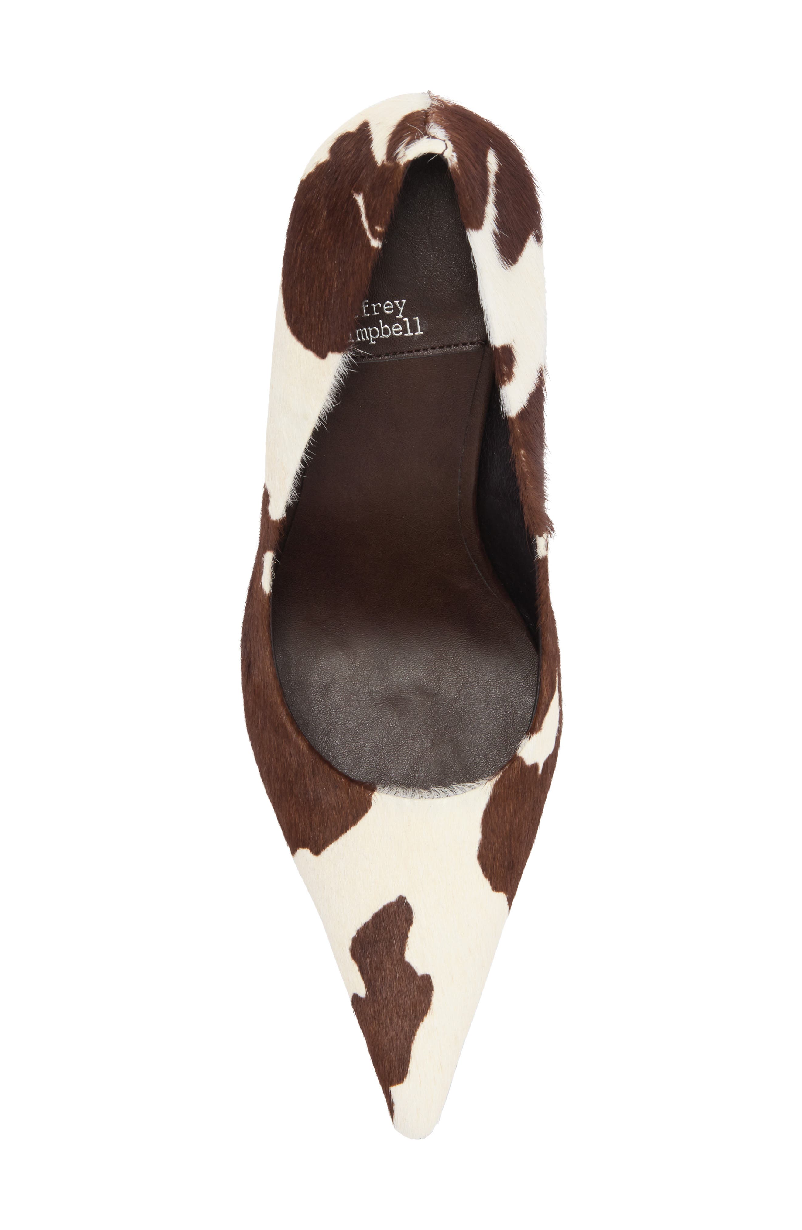 Jeffrey Campbell Risktake Genuine Calf Hair Pointed Toe Pump, Alternate, color, Brown White Cow