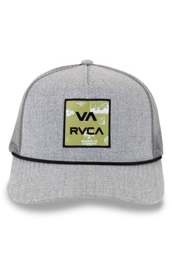 Rvca Aoki Adjustable Trucker Hat In Gray