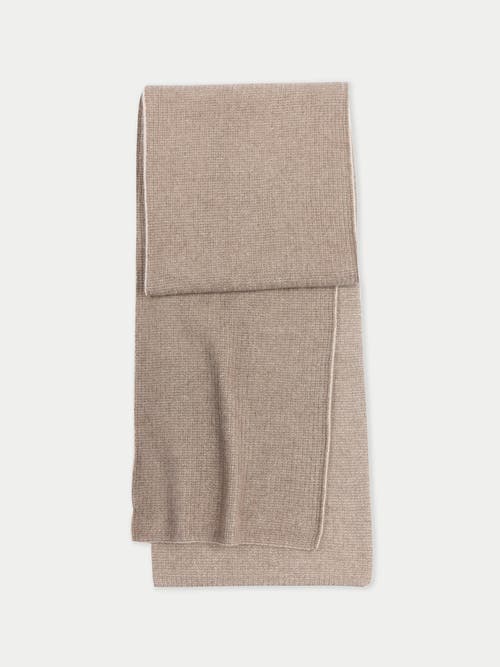Gobi Cashmere Waffle Knit Cashmere Scarf In Brown