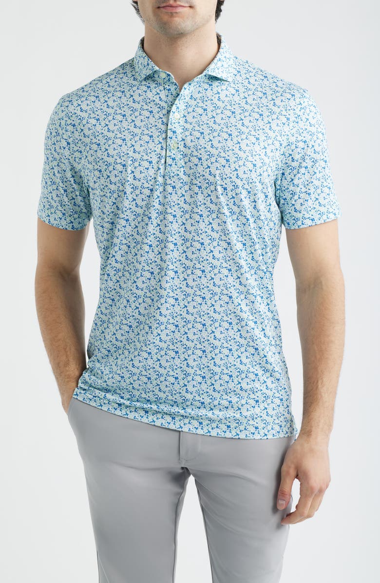 johnnie-O Charmer Floral Performance Jersey Polo, Main, color, Sound Side