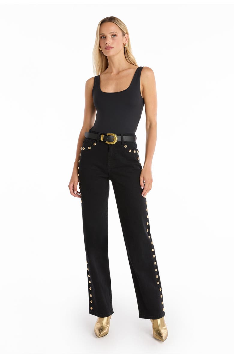 The Noli Shop Leah Studded Jean Petite, Alternate, color, Black