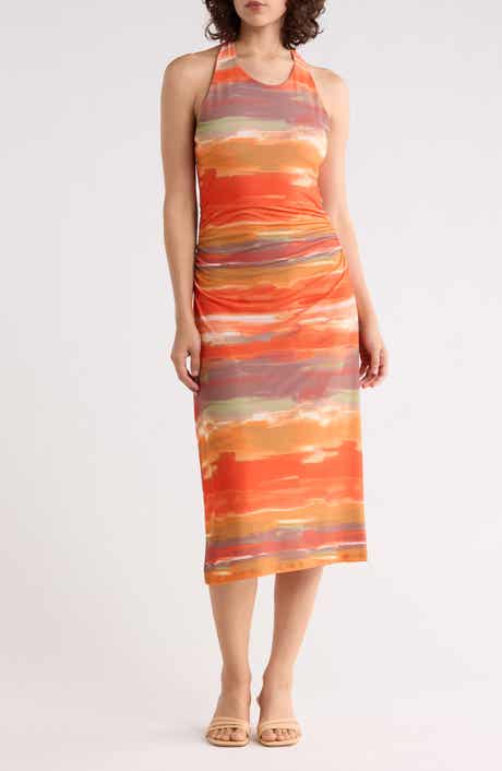 WEST K Ruched Halter Midi Dress
