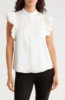 AREA STARS Drew Ruffle Sleeve Top