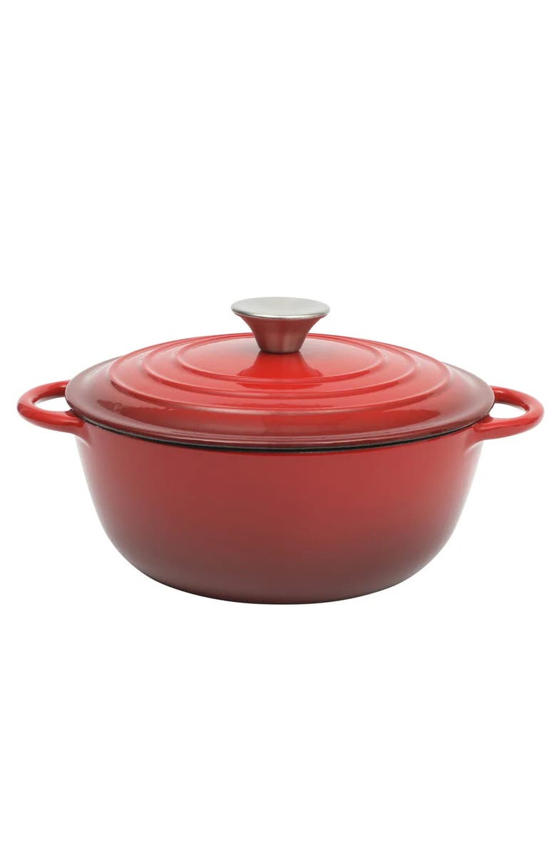 Gibson Home Addlestone 2.65 Quart Enameled Cast Iron Dutch Oven with Lid, Main, color, Red