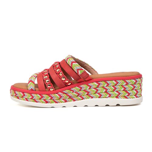Jambu Dahlia Wedge Sandal In Coral Multi
