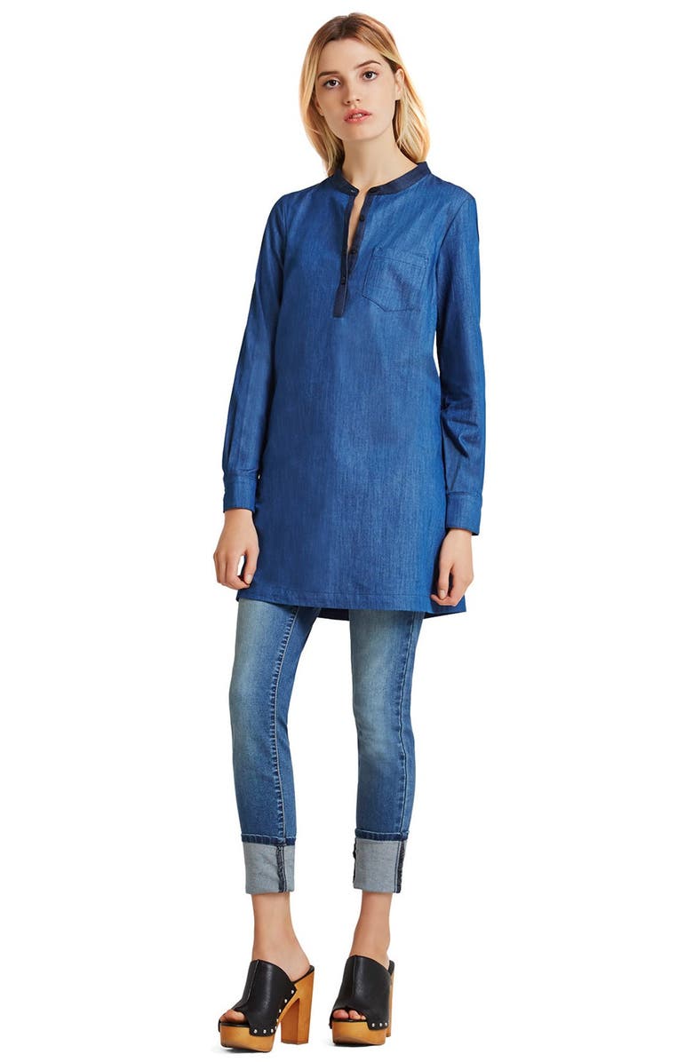 BCBGeneration Denim Tunic Dress, Alternate, color, 