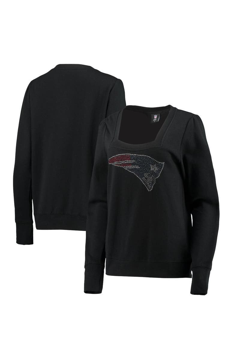 CUCE Women's Cuce Black New England Patriots Winners Square Neck Pullover Sweatshirt, Main, color, 