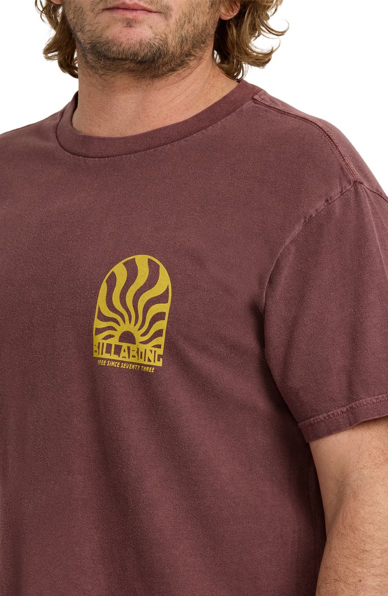 Billabong Sun Rays Cotton Graphic T-Shirt, Alternate, color, Plum