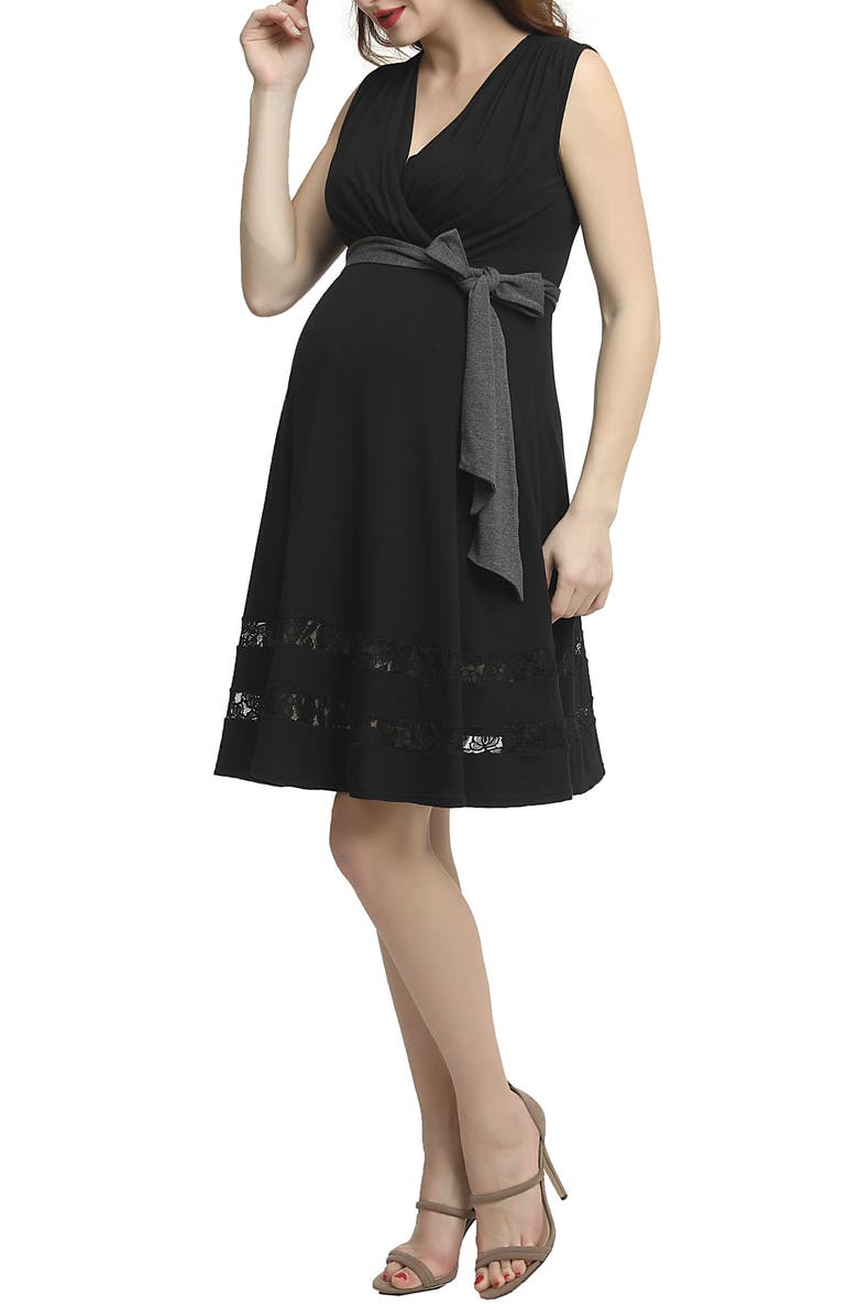 Kimi and Kai Marji Lace Accent Babydoll Maternity/Nursing Dress, Alternate, color, 